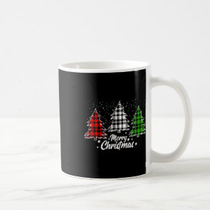 Caneca De Café Árvore Feliz de Natal Xmas Buffalo Xadrez Vermelho