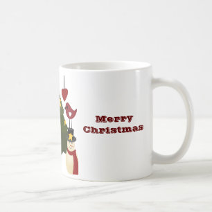 Caneca De Café Árvore Feriada de Natal Fresca Neve Estrelas de P