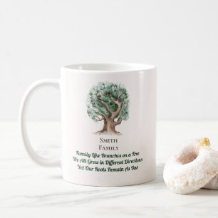 Caneca De Café Árvore genealógica moderna monogramada