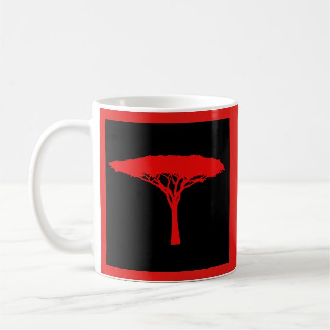 Caneca De Café Árvore Guarda-Chuva Vermelha (Esquerda)