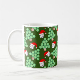 Caneca De Café Árvore Natal Baseball Santa Hats
