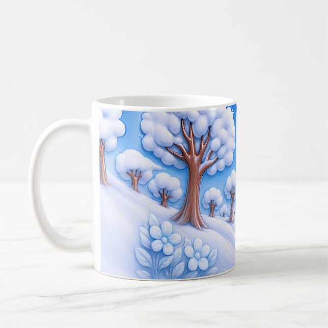 Caneca De Café Árvore Nevada de Inverno (Esquerda)