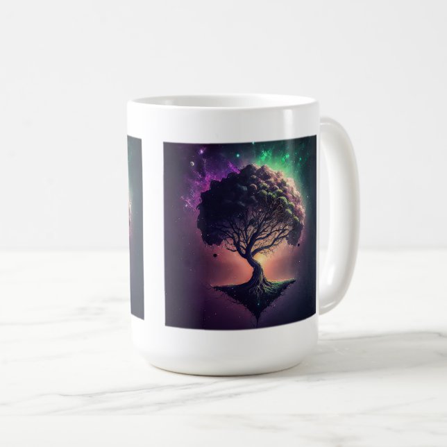 Caneca De Café Árvore no Espaço Clássica Mug, 15 oz (Frente Esquerda)