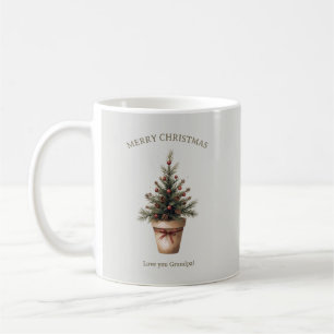Caneca De Café Árvore pinecone de Natal costume de feriado
