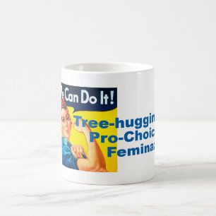 Caneca De Café Árvore que abraça a Pro-Escolha Feminazi