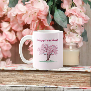 Caneca De Café Árvore Rosa Happy Tu B'shvat