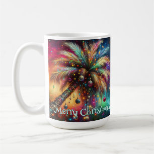 Caneca De Café Árvore Tropical de Natal Whimsso Vivid
