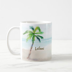 Caneca De Café Árvore Tropical de Palma de Praia