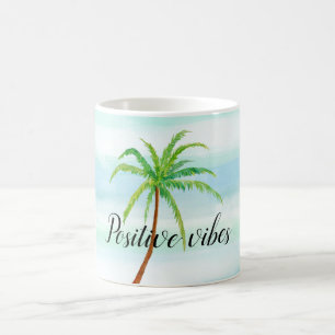 Caneca De Café Árvore Tropical de Palma Tropical do Azul de Aqua