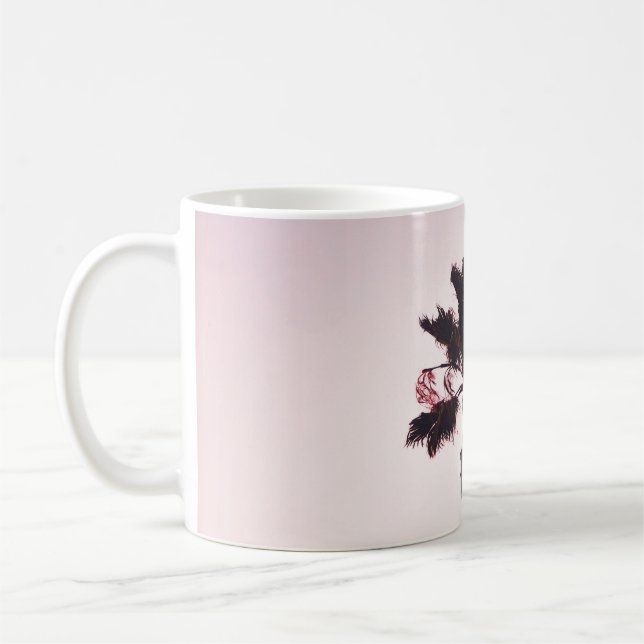 CANECA DE CAFÉ ÁRVORE VERDE CAUTEADA SOB PELE AZUL (Esquerda)