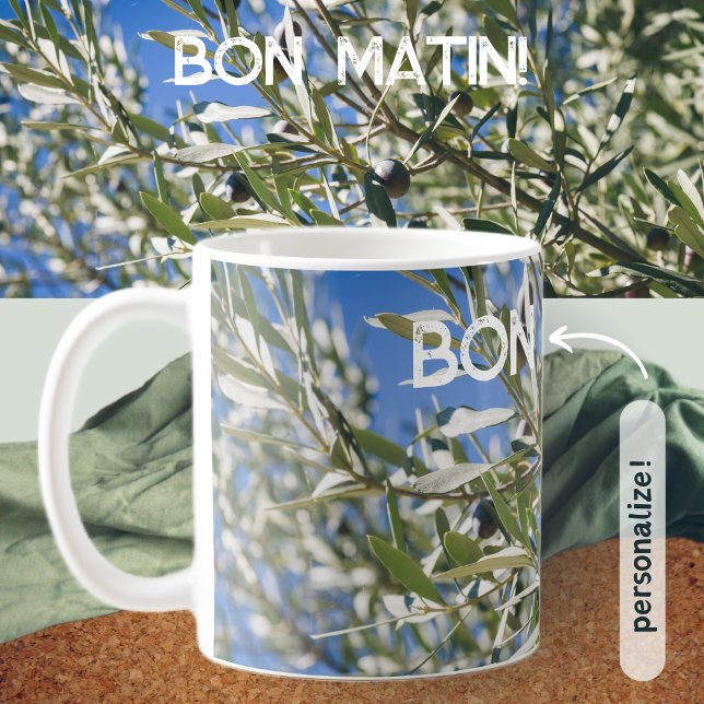 Caneca De Café Árvore verde-oliva com Frutas pretas (Criador carregado)