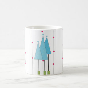 Caneca De Café Árvores Caprichosas Azuis