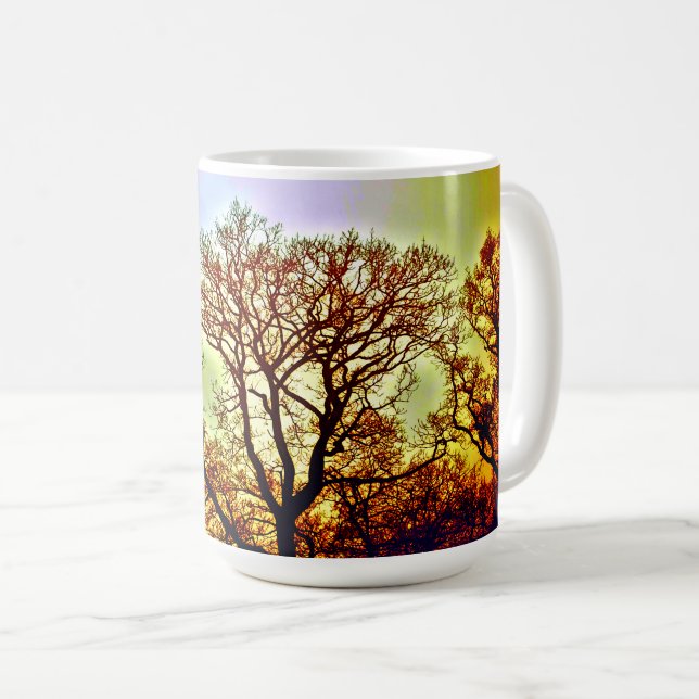 CANECA DE CAFÉ ÁRVORES COM SOL NEBULOSO (Frente Esquerda)