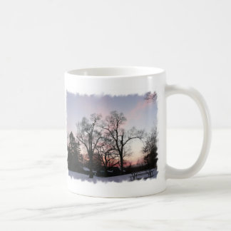 Caneca De Café Árvores com um por do sol
