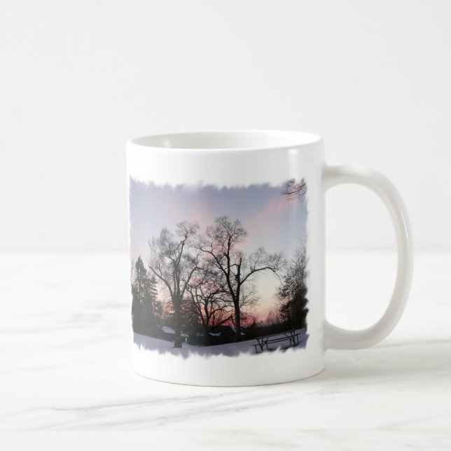 Caneca De Café Árvores com um por do sol (Direita)