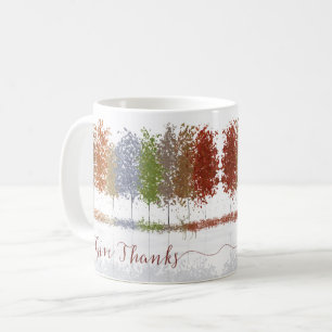 Caneca De Café Árvores de Ação de Graças e Cervo Solitário
