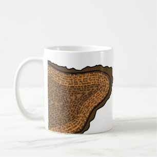 Caneca De Café Árvores de Anéis de Crescimento de Seção Cruzada d