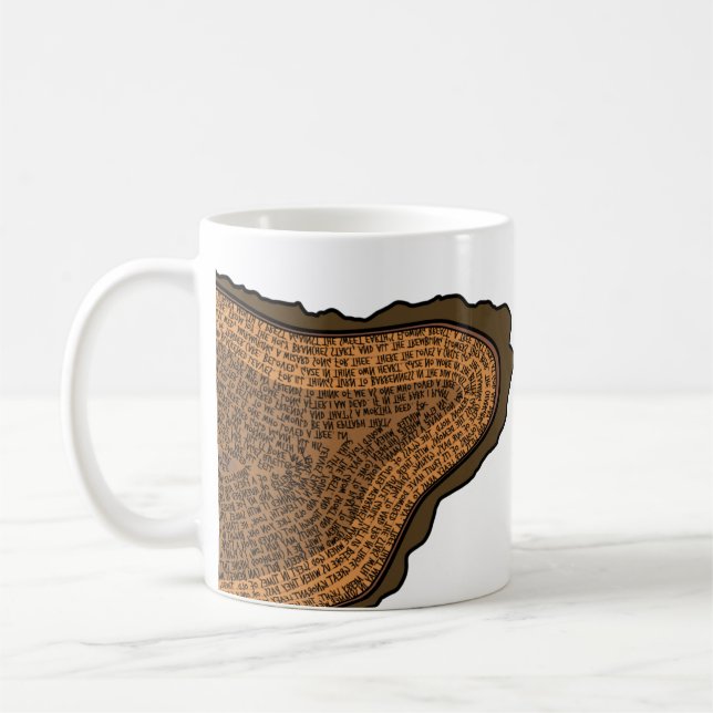 Caneca De Café Árvores de Anéis de Crescimento de Seção Cruzada d (Esquerda)