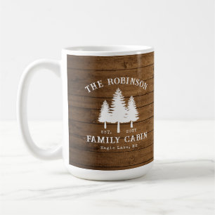 Caneca De Café Árvores de Cabina da Família Rustic Country Plank 