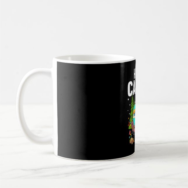 Caneca De Café Árvores de campista feliz estrelas e trailer de ac (Esquerda)