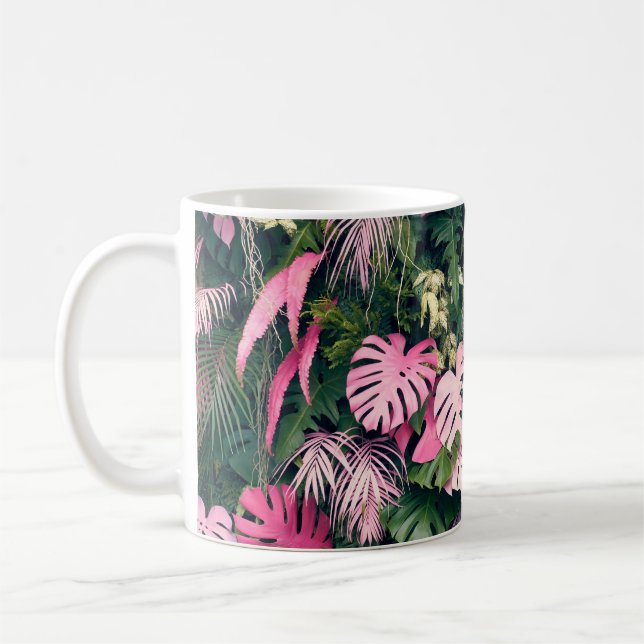Caneca De Café Árvores de fundo do Cheio tropical (Esquerda)