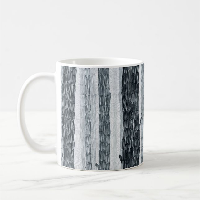 Caneca De Café Árvores de madeira de passarinho, padrão de fundo  (Esquerda)