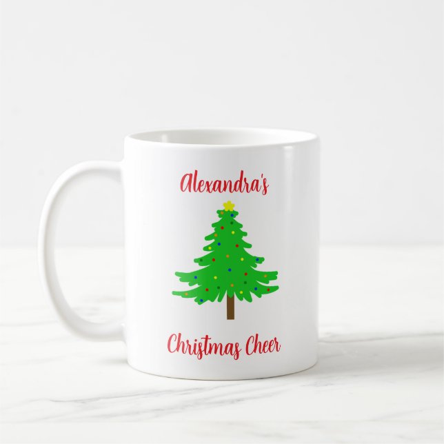 Caneca De Café Árvores de Natal Alegre Festivas (Esquerda)