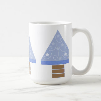 Caneca De Café Árvores de Natal Azuis Caprichosas