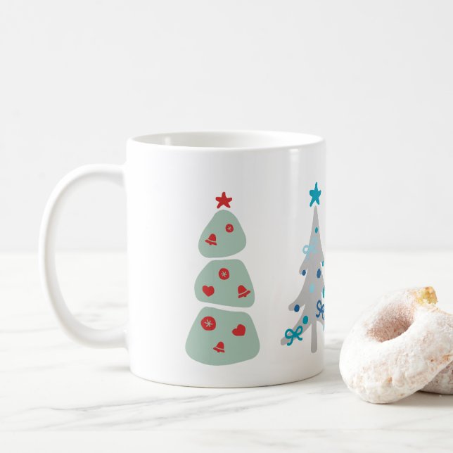 Caneca De Café Árvores de Natal bonitas (Com Donut)