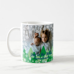 Caneca De Café Árvores de Natal Brancas Neves Alegrem-se ao Mundo