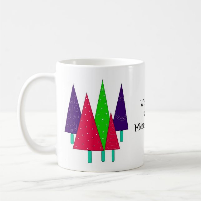 Caneca De Café Árvores de Natal Caprichosas (Esquerda)