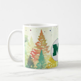 Caneca De Café Árvores de Natal coloridas na cor da água da flore