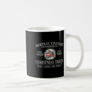 Caneca De Café Árvores de Natal de Martha's Vineyard Ma Caminhão