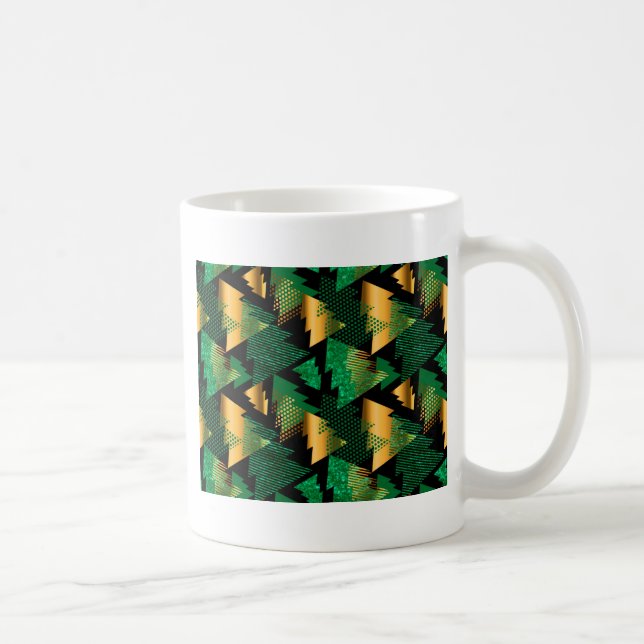 Caneca De Café árvores de natal de ouro negro (Direita)