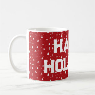 Caneca de Café Árvores de Natal e Flocos de Neve