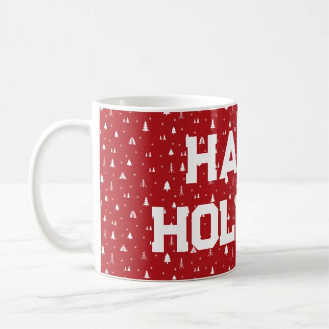 Caneca de Café Árvores de Natal e Flocos de Neve (Esquerda)