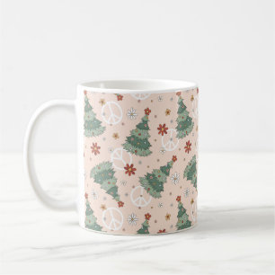 Caneca De Café Árvores de Natal e Sinais de Paz