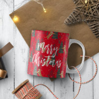 Árvores de Natal e tigres padrão de fundo vermelho