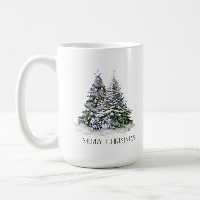 Caneca De Café Árvores de Natal Elegantes (Esquerda)
