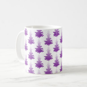 Caneca De Café Árvores de Natal Evergreen, Violetas Vermelhas