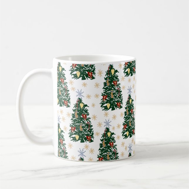 Caneca De Café Árvores de Natal - Férias Festivas (Esquerda)