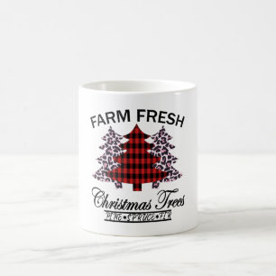Caneca De Café Árvores de Natal frescas de fazenda