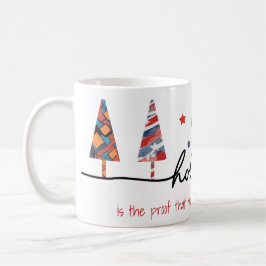 Caneca De Café Árvores de Natal Geométricas com Sublinha Engraçad