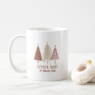 Caneca De Café Árvores de Natal Joyeux Noel Férias Personalizadas