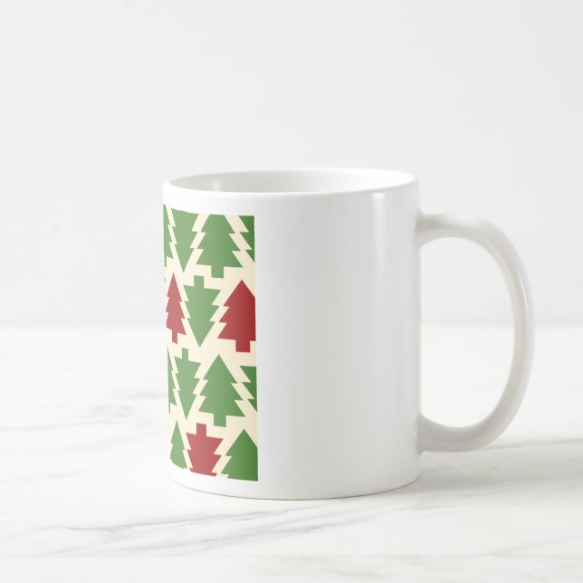 Caneca De Café Árvores de Natal Padrão de Feriado (Direita)