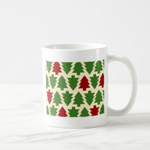 Caneca De Café Árvores de Natal Padrão de Feriado