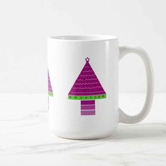 Caneca De Café Árvores de Natal Roxas Caprichosas (Direita)