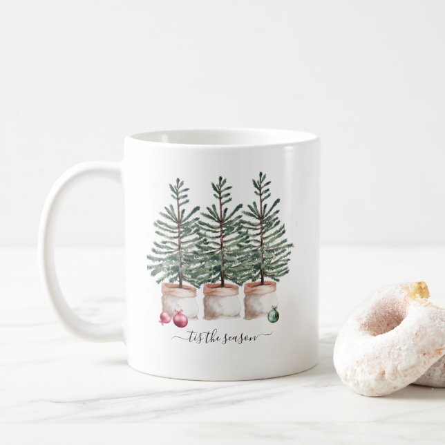 Caneca De Café Árvores De Natal Russas Esta É A Época (Com Donut)