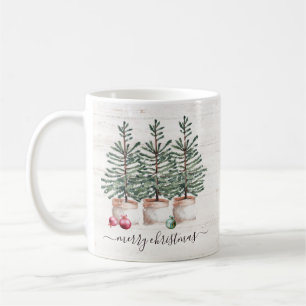Caneca De Café Árvores de Natal Russas Feliz Natal