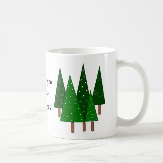 Caneca De Café Árvores de Natal Verdes (Direita)